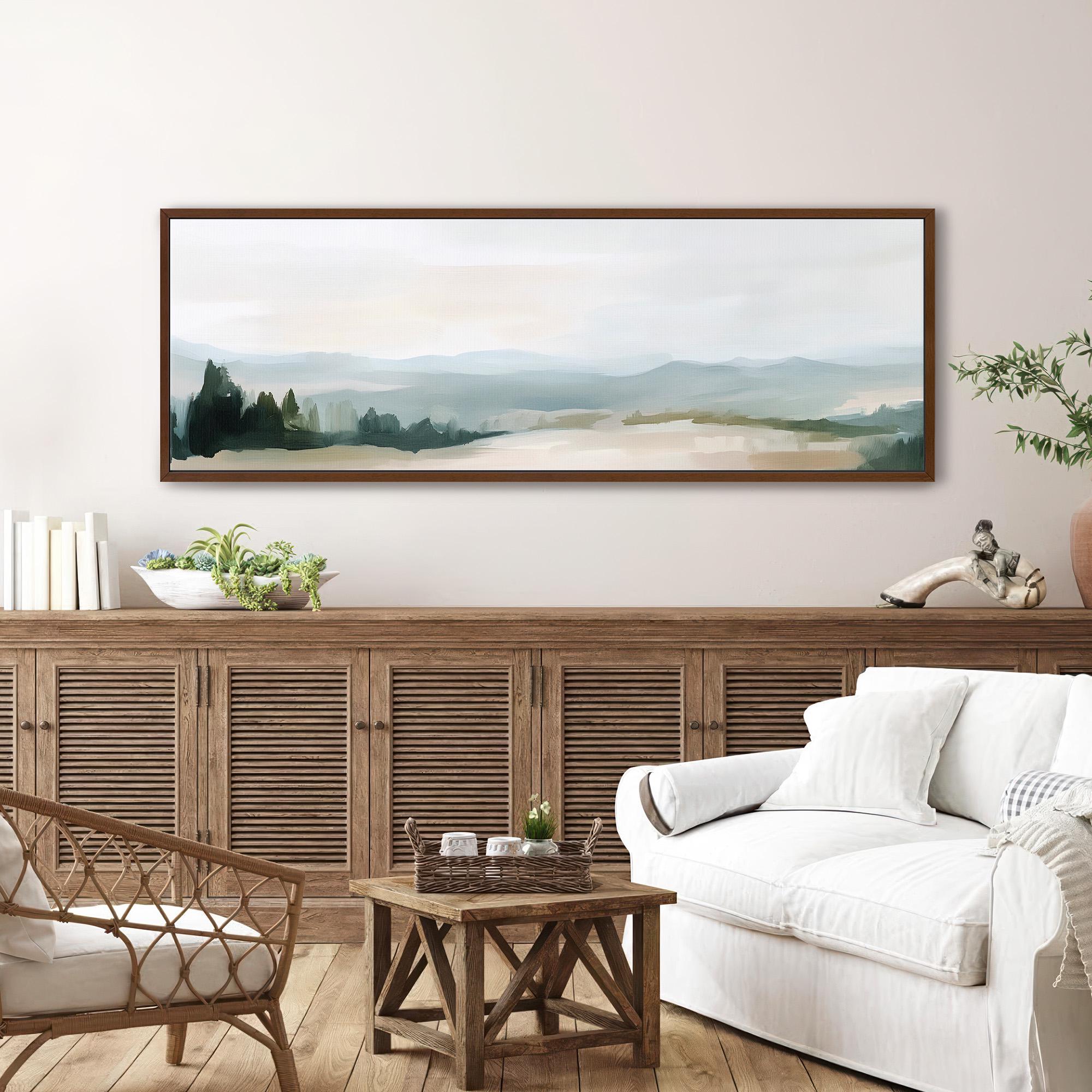 Misty Mountain Landscape Canvas Art - POPvault