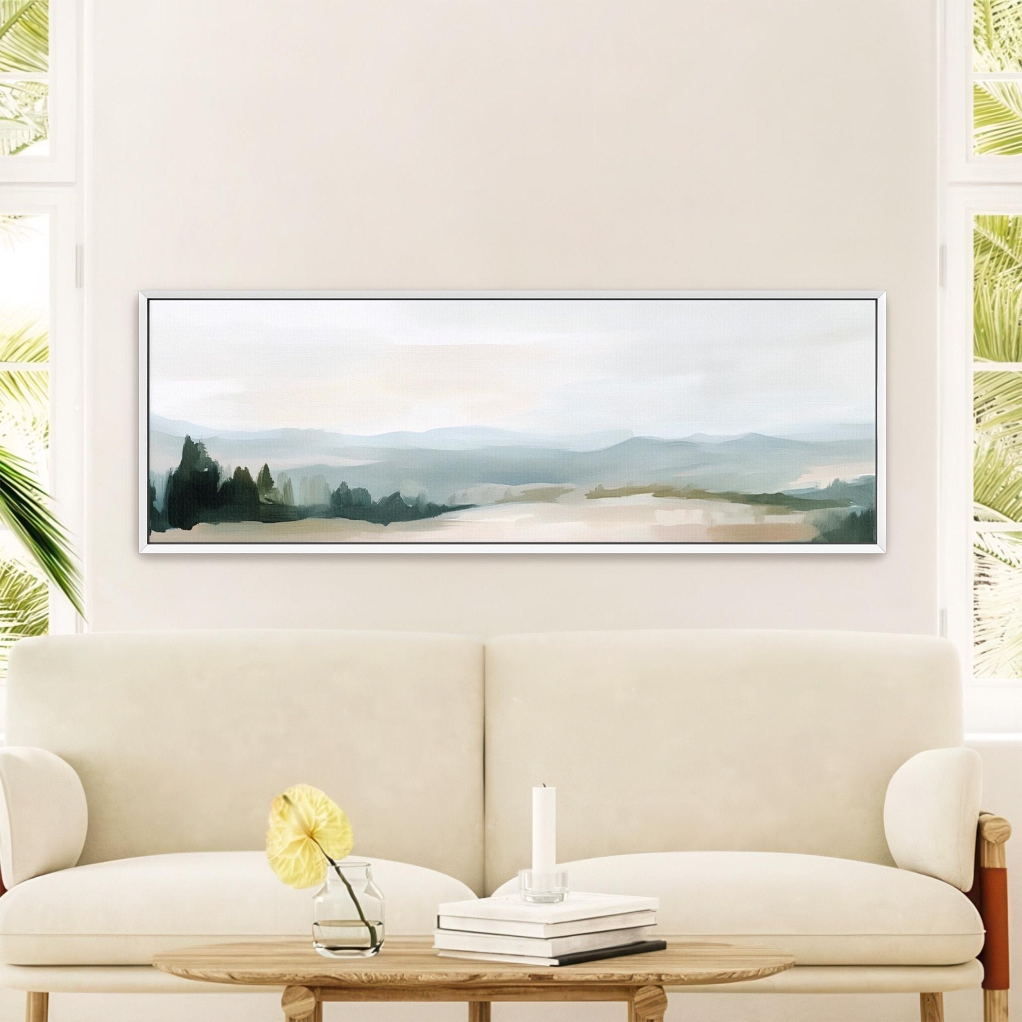 Misty Mountain Landscape Canvas Art - POPvault