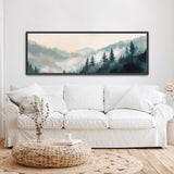 Misty Pine Forest Landscape Canvas Art - Neutral Canvas Art - POPvault