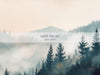 Misty Pine Forest Landscape Canvas Art - Neutral Canvas Art - Canvas Print