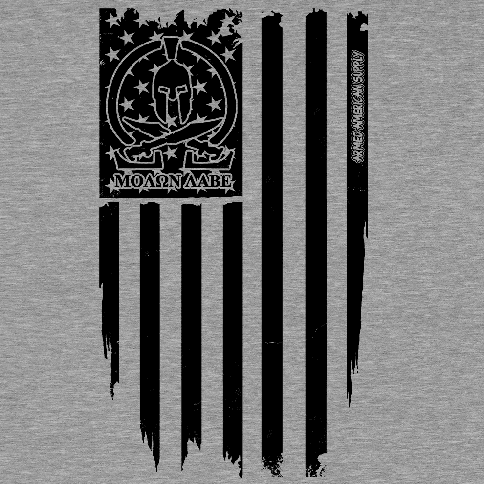 Molon Labe Ghost Flag - Safety Yellow T-Shirt - POPvault