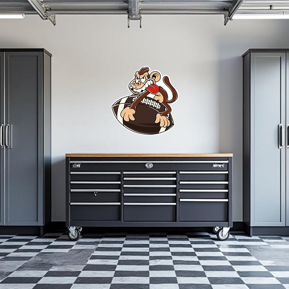 Monkey F'n a Football Garage Wall Decal - POPvault