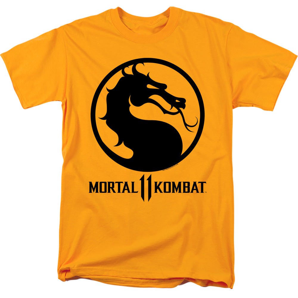 Mortal Kombat Xi Dragon Logo Mens T Shirt Gold Officially Licensed - POPvault