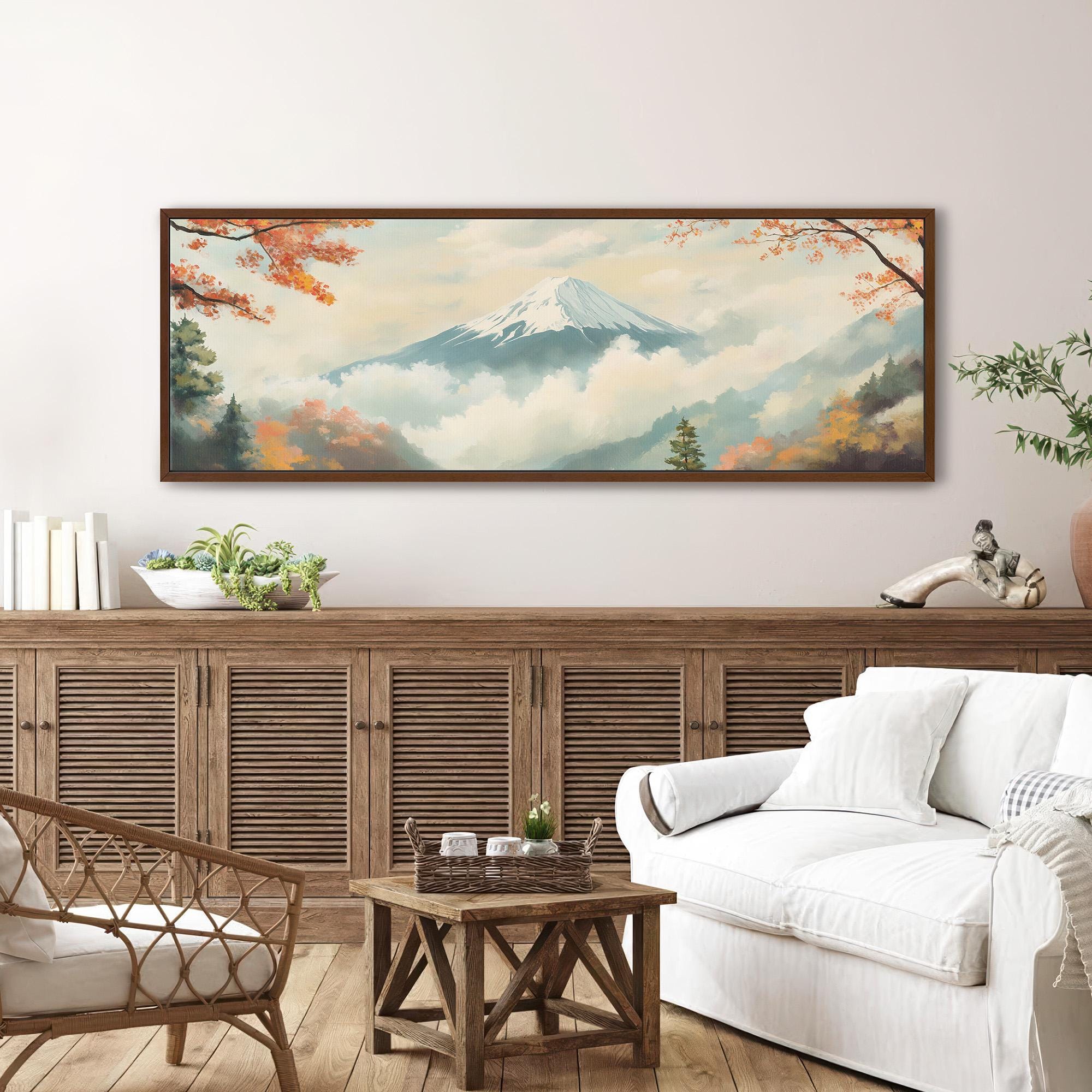 Mount Fuji At Autumn Print Canvas Art - POPvault