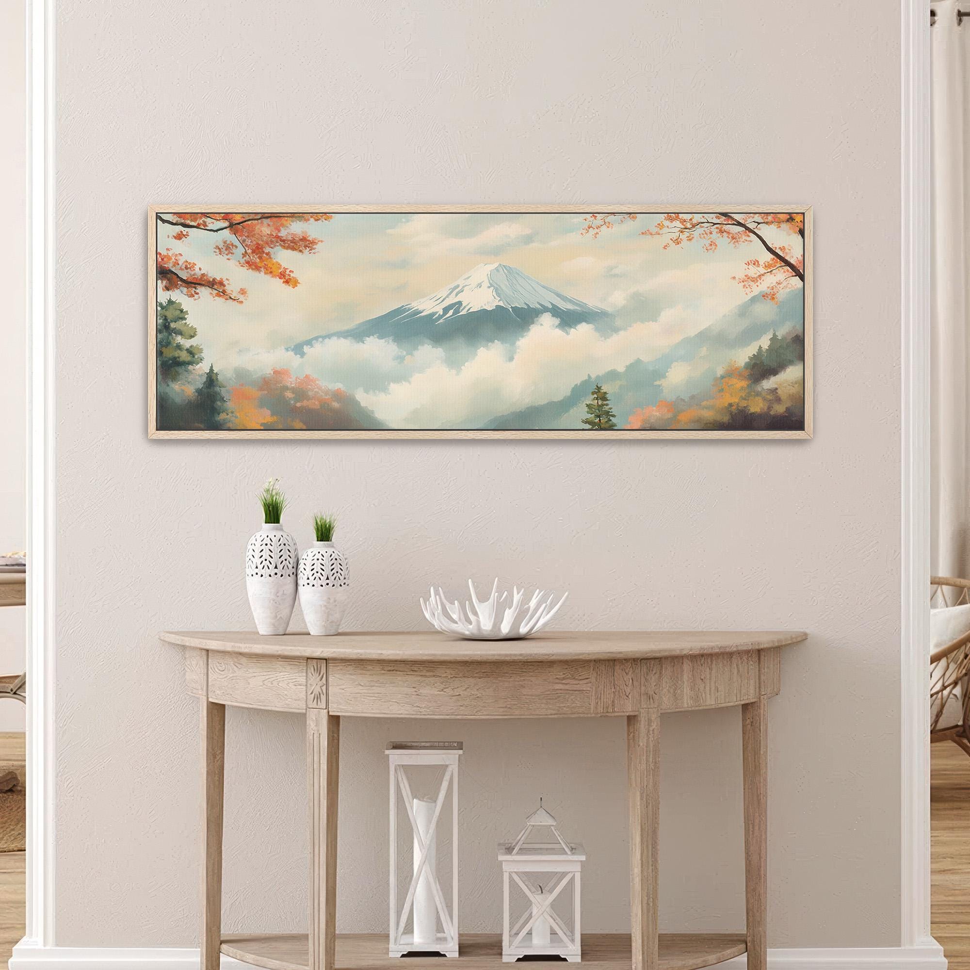 Mount Fuji At Autumn Print Canvas Art - POPvault