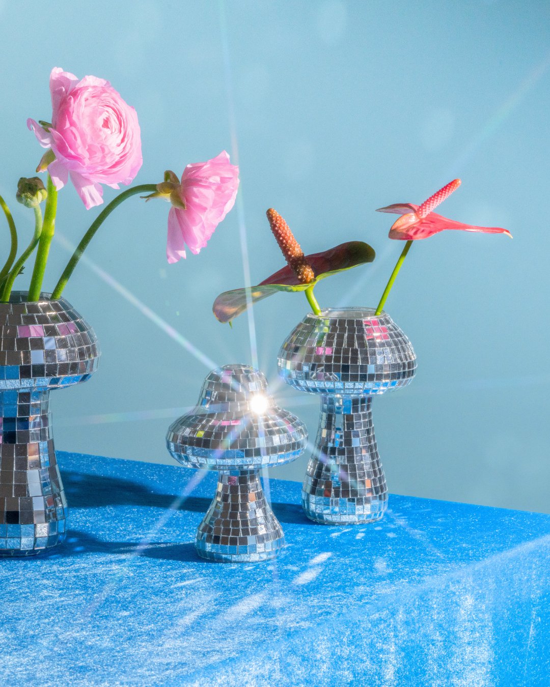 Mushroom Handmade Disco Vase - Silver - POPvault