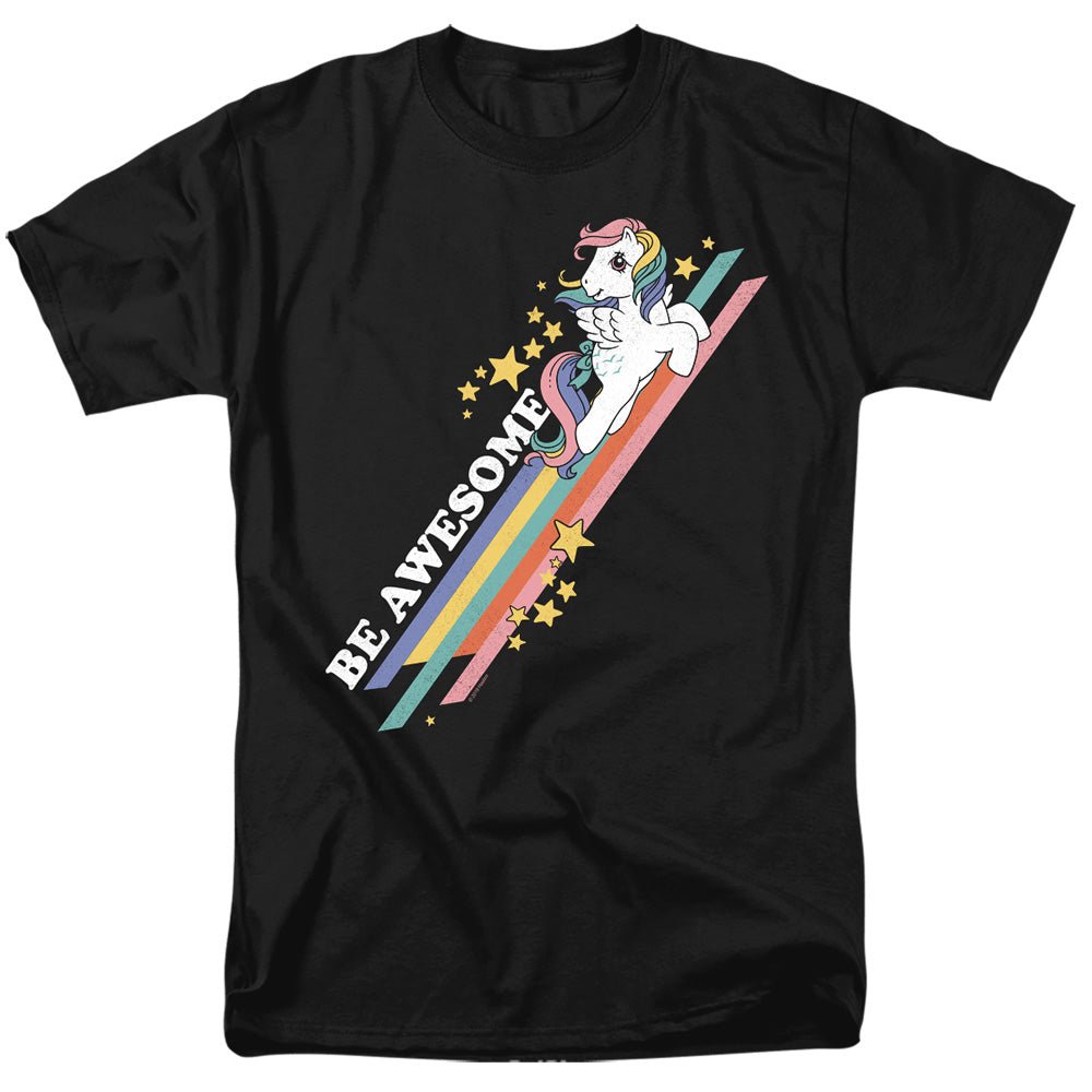 My Little Pony Retro Be Awesome Mens T Shirt Black Officially Licensed - POPvault