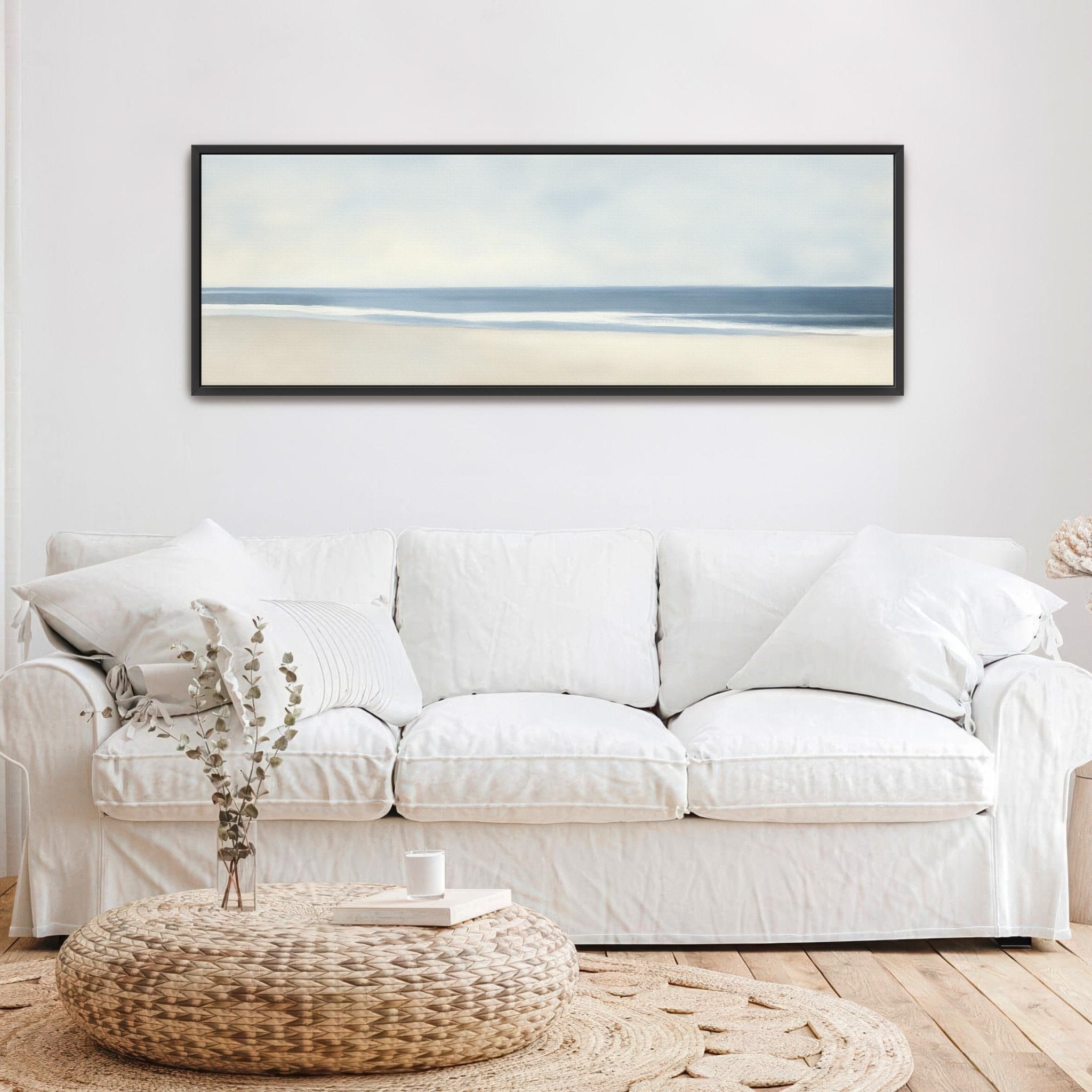 Neutral Ocean Canvas Art Print - POPvault