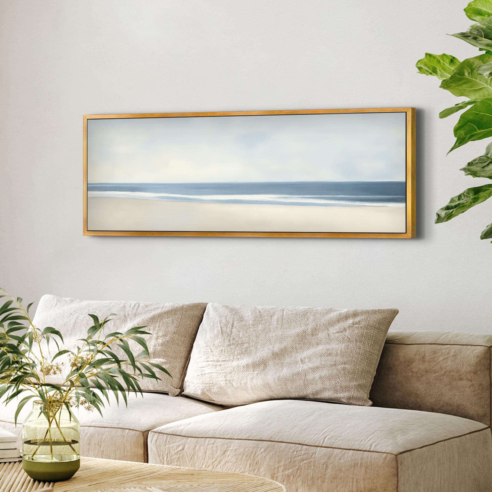 Neutral Ocean Canvas Art Print - POPvault