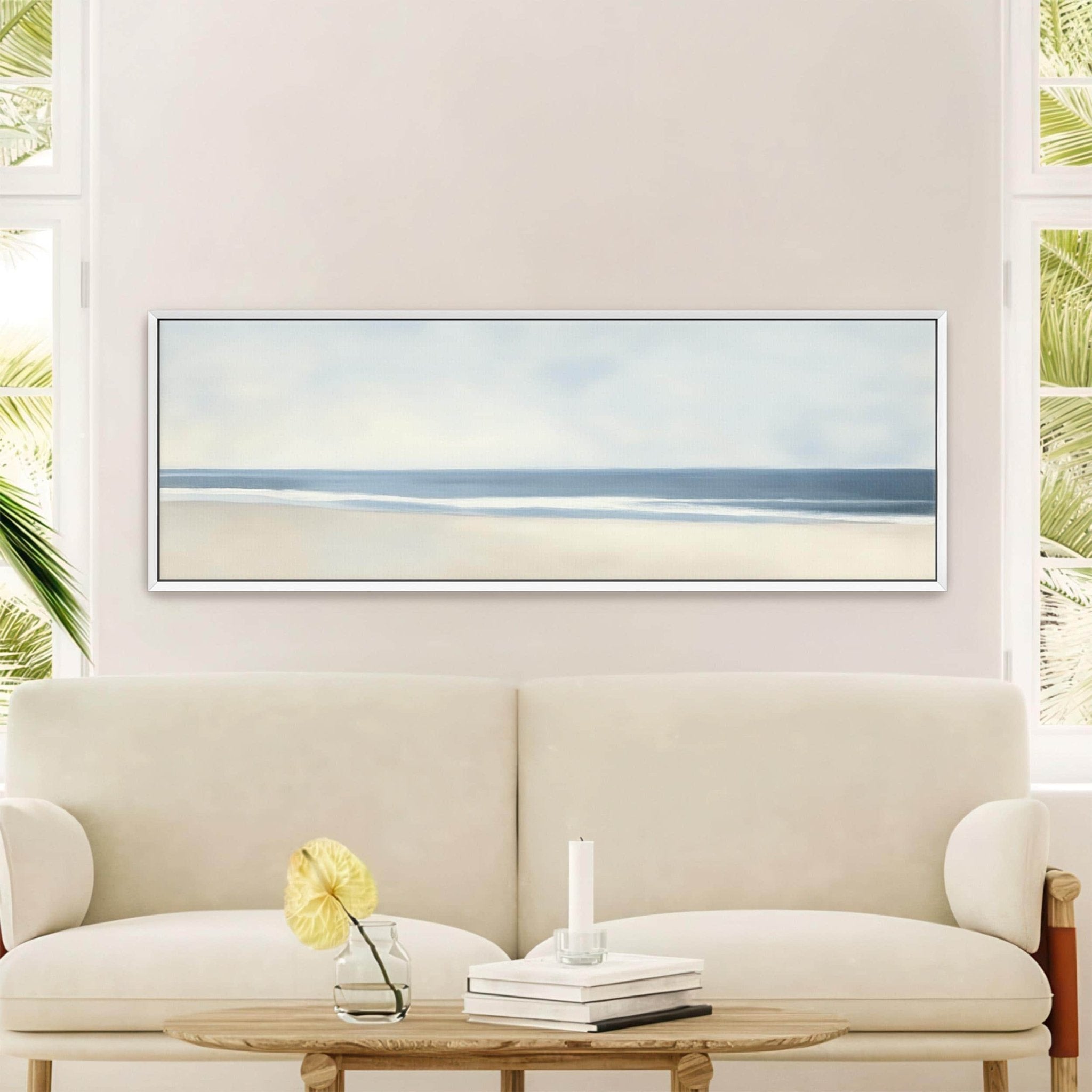 Neutral Ocean Canvas Art Print - POPvault