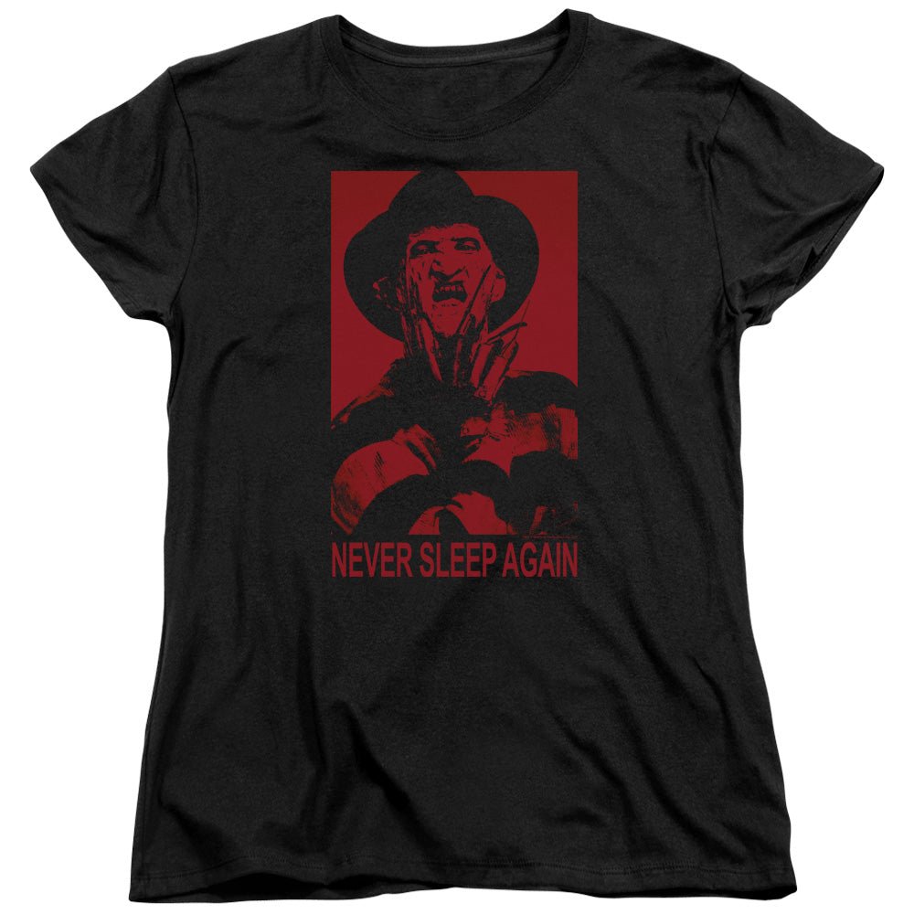 Nightmare On Elm Street Never Sleep Again Womens T Shirt Black Officially Licensed - POPvault