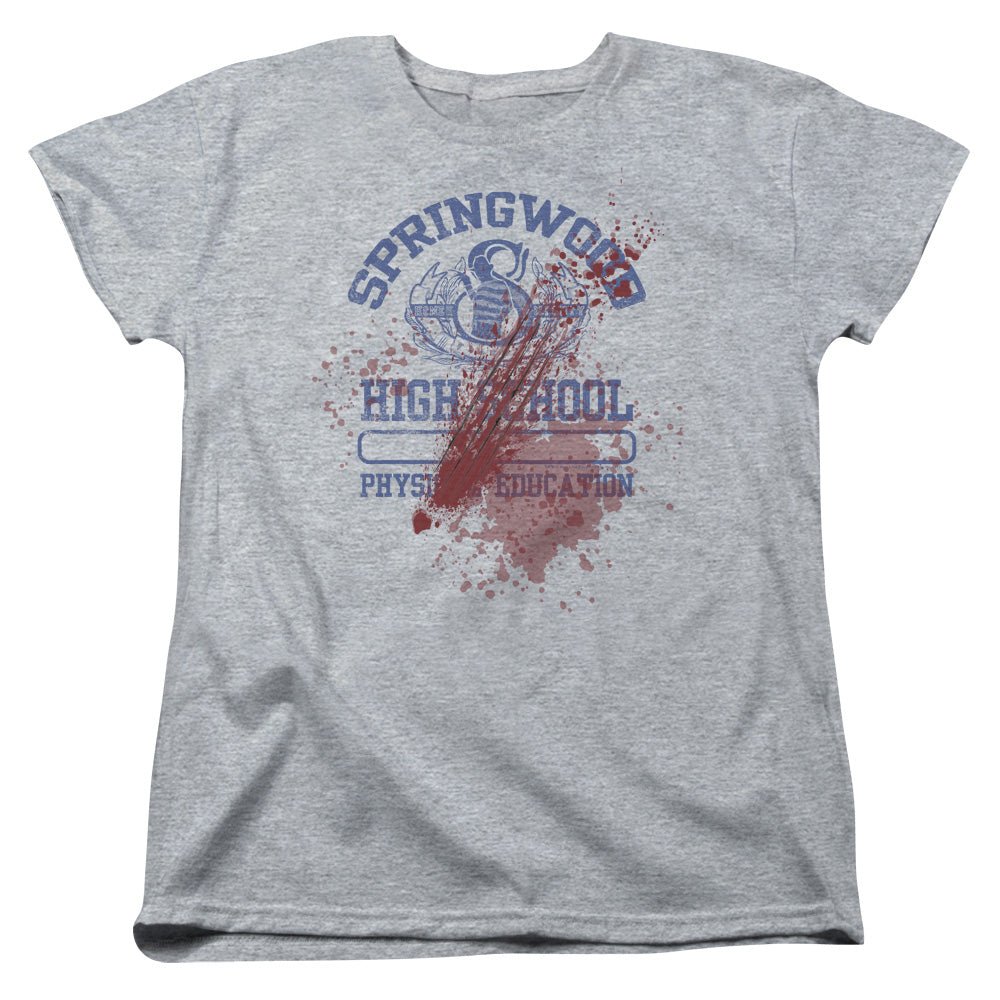 Nightmare On Elm Street Springwood High Victim Womens T Shirt Athletic Heather Officially Licensed - POPvault