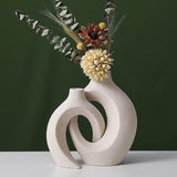 Nordic Ceramic Vases Snuggle in White Matte Finish ( Single Vase or Set of 2) - POPvault