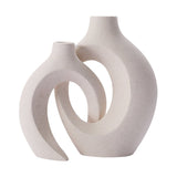 Nordic Ceramic Vases Snuggle in White Matte Finish ( Single Vase or Set of 2) - POPvault