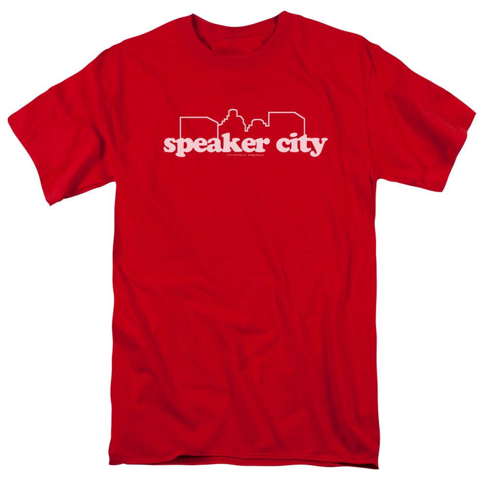 Old School Speaker City Logo Mens T Shirt Red Officially Licensed - POPvault