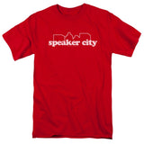 Old School Speaker City Logo Mens T Shirt Red Officially Licensed - POPvault