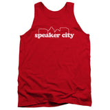 Old School Speaker City Logo Mens Tank Top Shirt Red Officially Licensed - POPvault