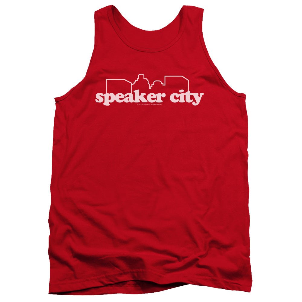 Old School Speaker City Logo Mens Tank Top Shirt Red Officially Licensed - POPvault