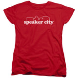 Old School Speaker City Logo Womens T Shirt Red Officially Licensed - POPvault
