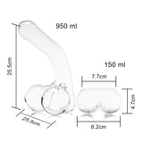 Phallus 950 ml Whiskey Decanter Bottle With Two Ball Whiskey Glasses - POPvault