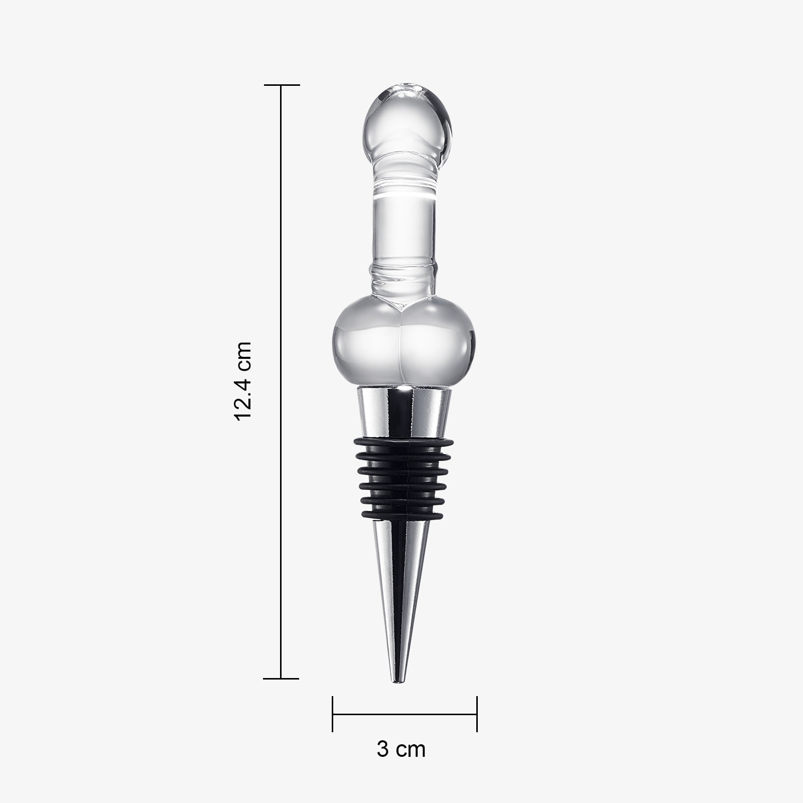 Phallus Silicone And Glass Wine Bottle Stopper - POPvault