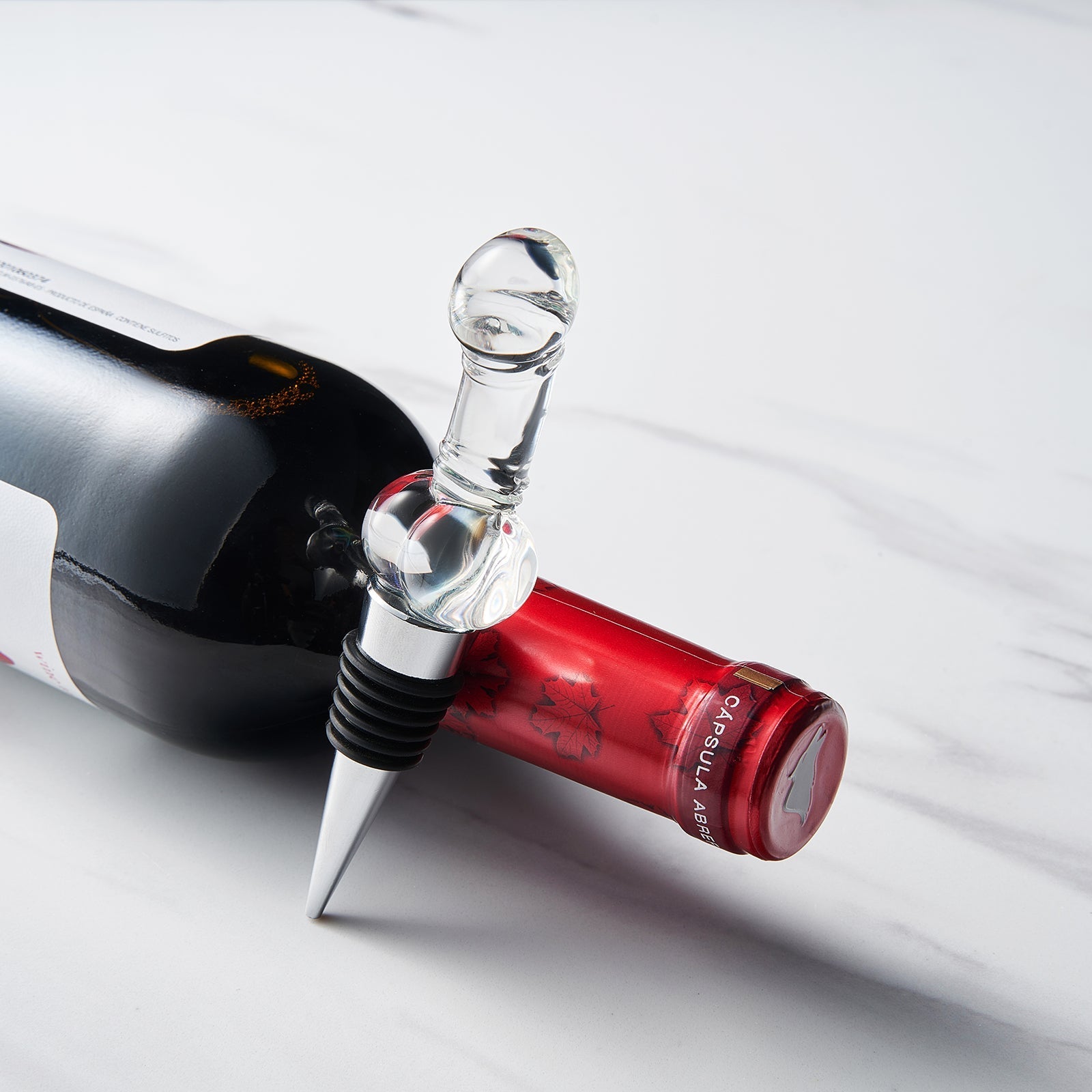 Phallus Silicone And Glass Wine Bottle Stopper - POPvault