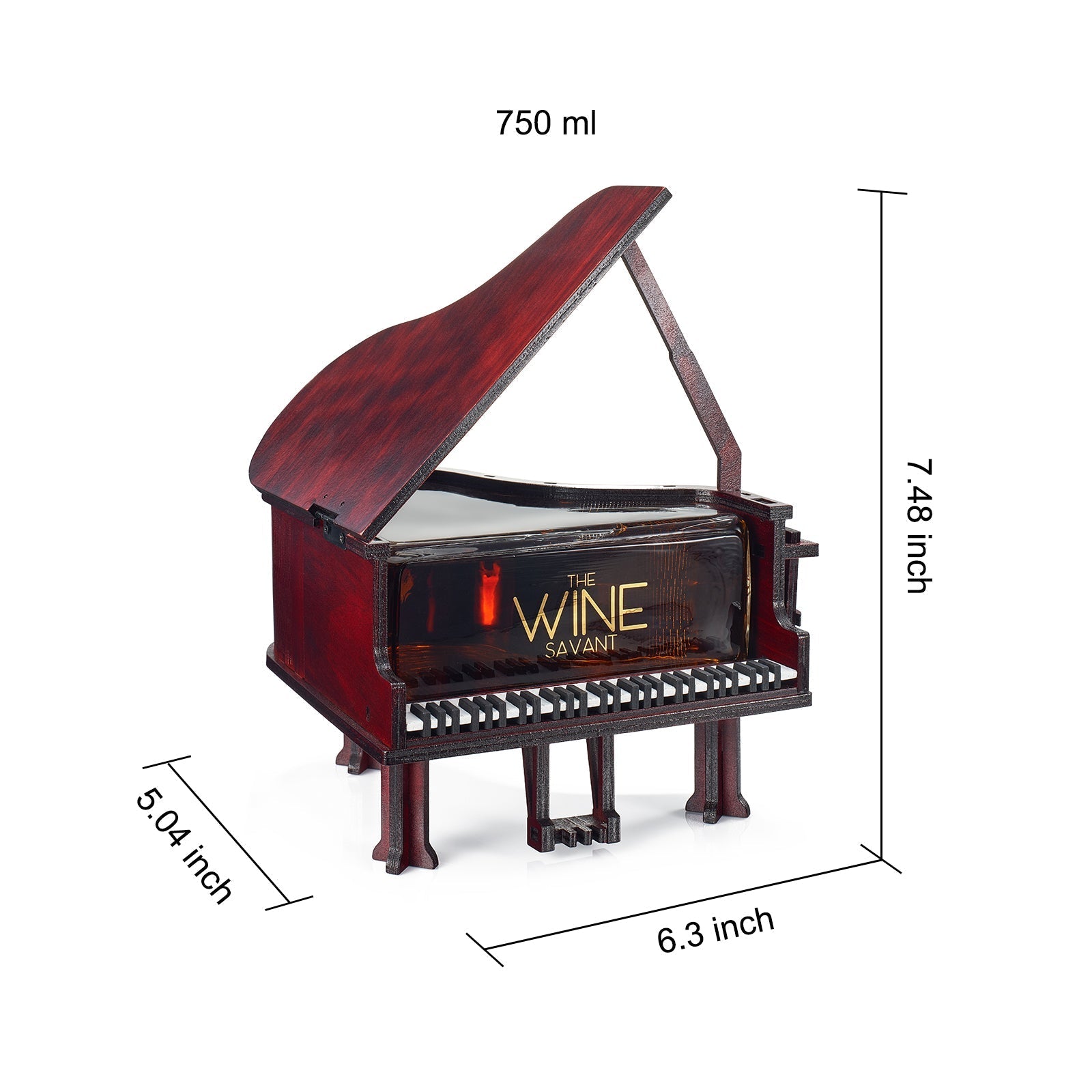Piano Shaped 25 Oz. Whiskey Decanter With Gift Box - POPvault