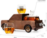 Pickup Truck 500 ml Whiskey Decanter With Two 12 Oz. Route 66 Glasses - POPvault