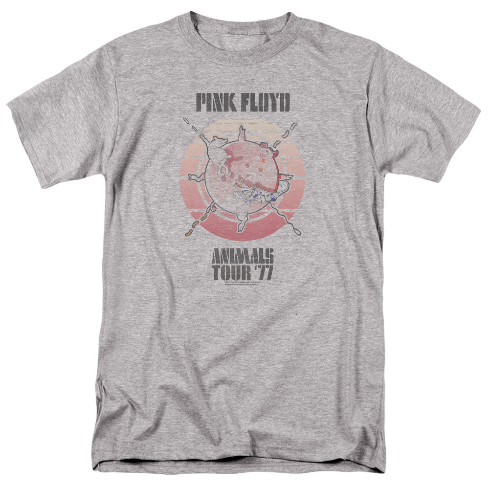 Pink Floyd Animals Tour 77 Mens T Shirt Athletic Heather - POPvault