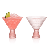 Pink Hobnail Martini Glasses - Embossed Martini Glasses - 9oz - POPvault