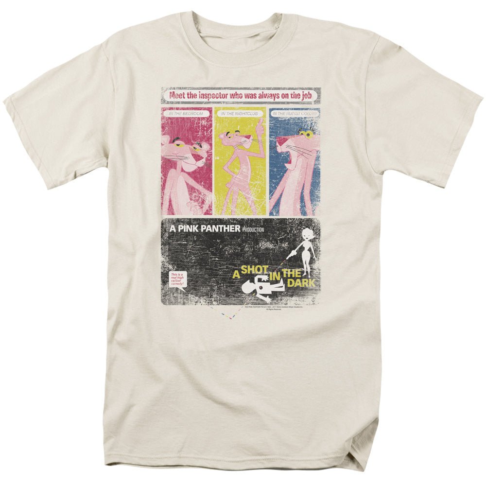 Pink Panther Shot In The Dark Mens T Shirt Cream Officially Licensed - POPvault