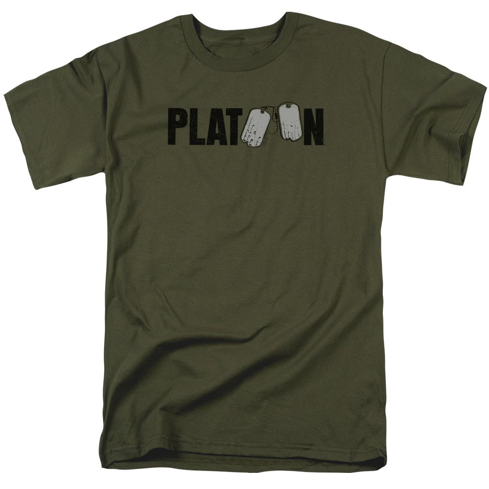Platoon Logo Mens T Shirt Military Green Officially Licensed - POPvault