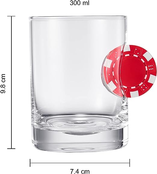 Poker Chip Embedded 20 Oz. Whiskey Glass Single - POPvault