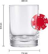 Poker Chip Embedded 20 Oz. Whiskey Glass Single - POPvault