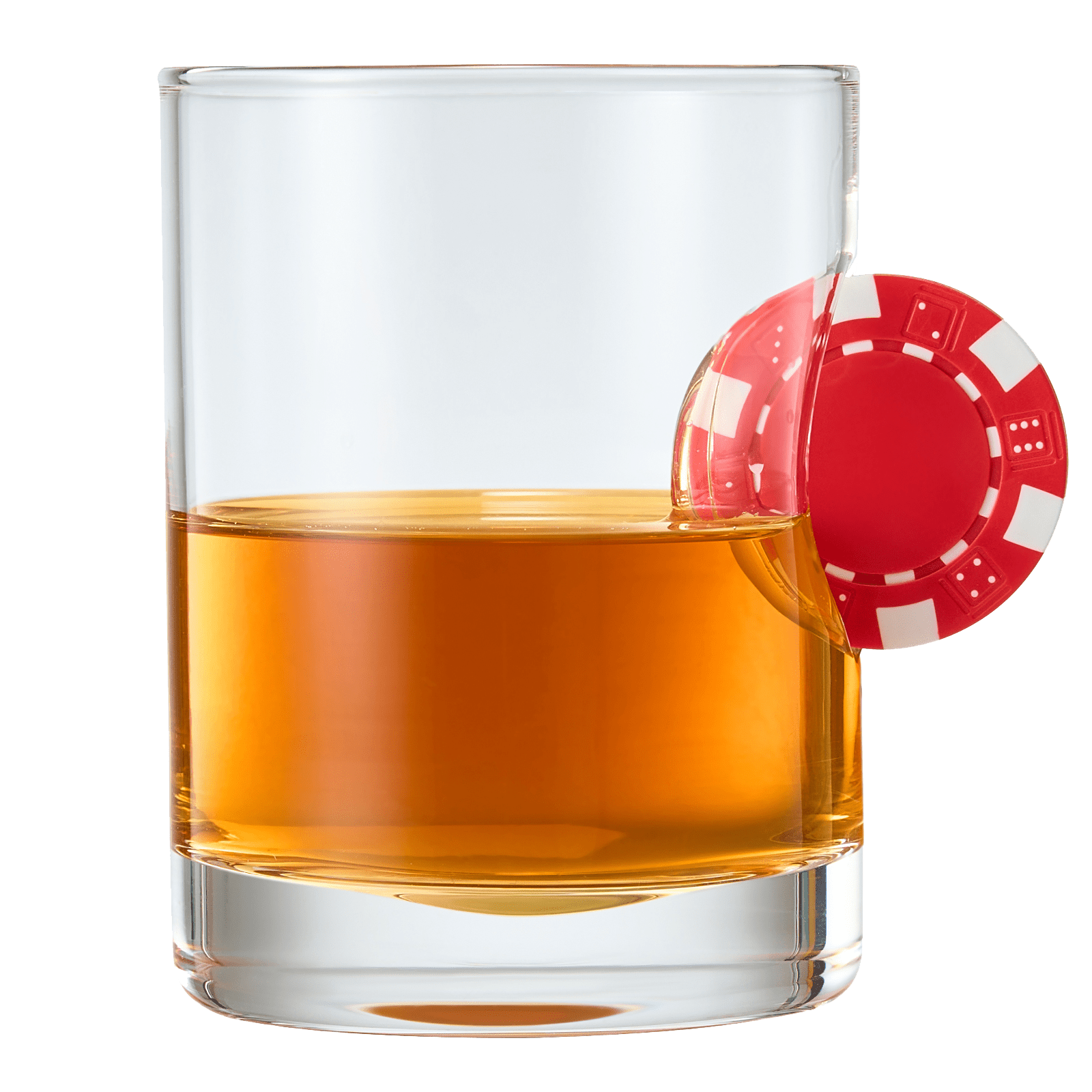 Poker Chip Embedded 20 Oz. Whiskey Glass Single - POPvault