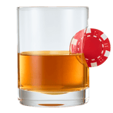 Poker Chip Embedded 20 Oz. Whiskey Glass Single - POPvault