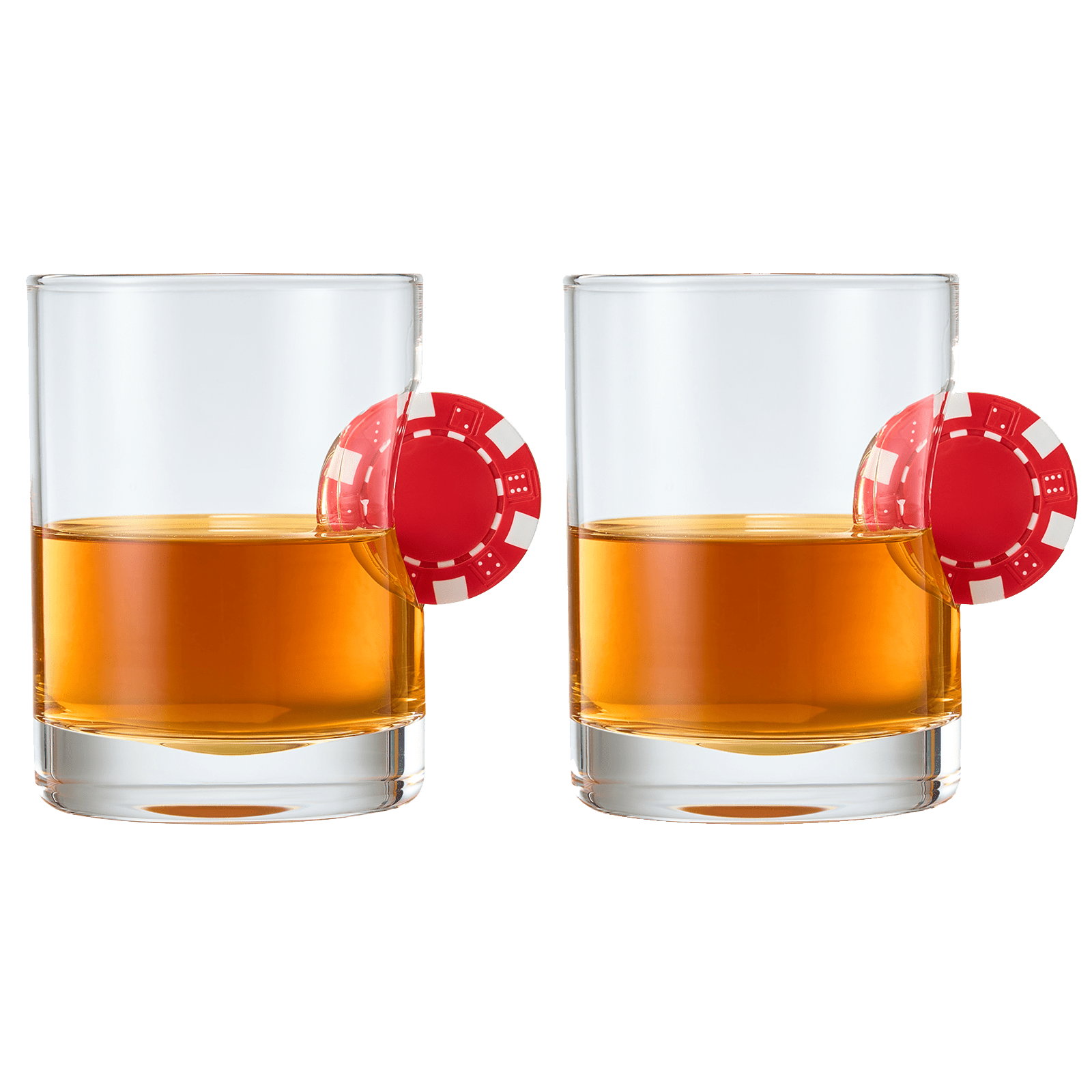 Poker Chip Embedded 20 Oz. Whiskey Glasses (Set of 2) - POPvault