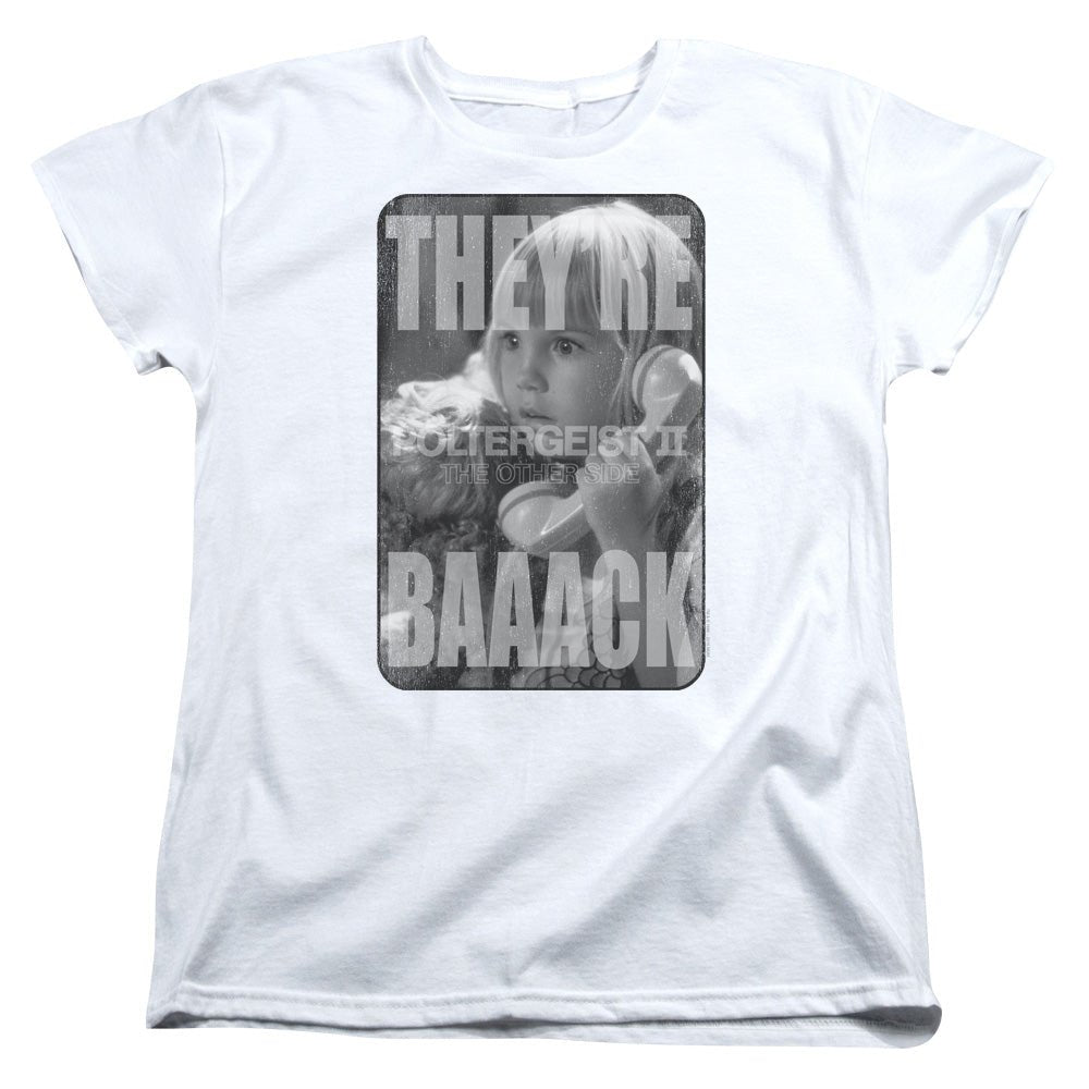 Poltergeist II The Other Side Logo Womens T Shirt White Officially Licensed - POPvault
