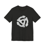 POP Culture Classics 45 RPM Vinyl Adapter Unisex Jersey Short Sleeve T-Shirt - POPvault