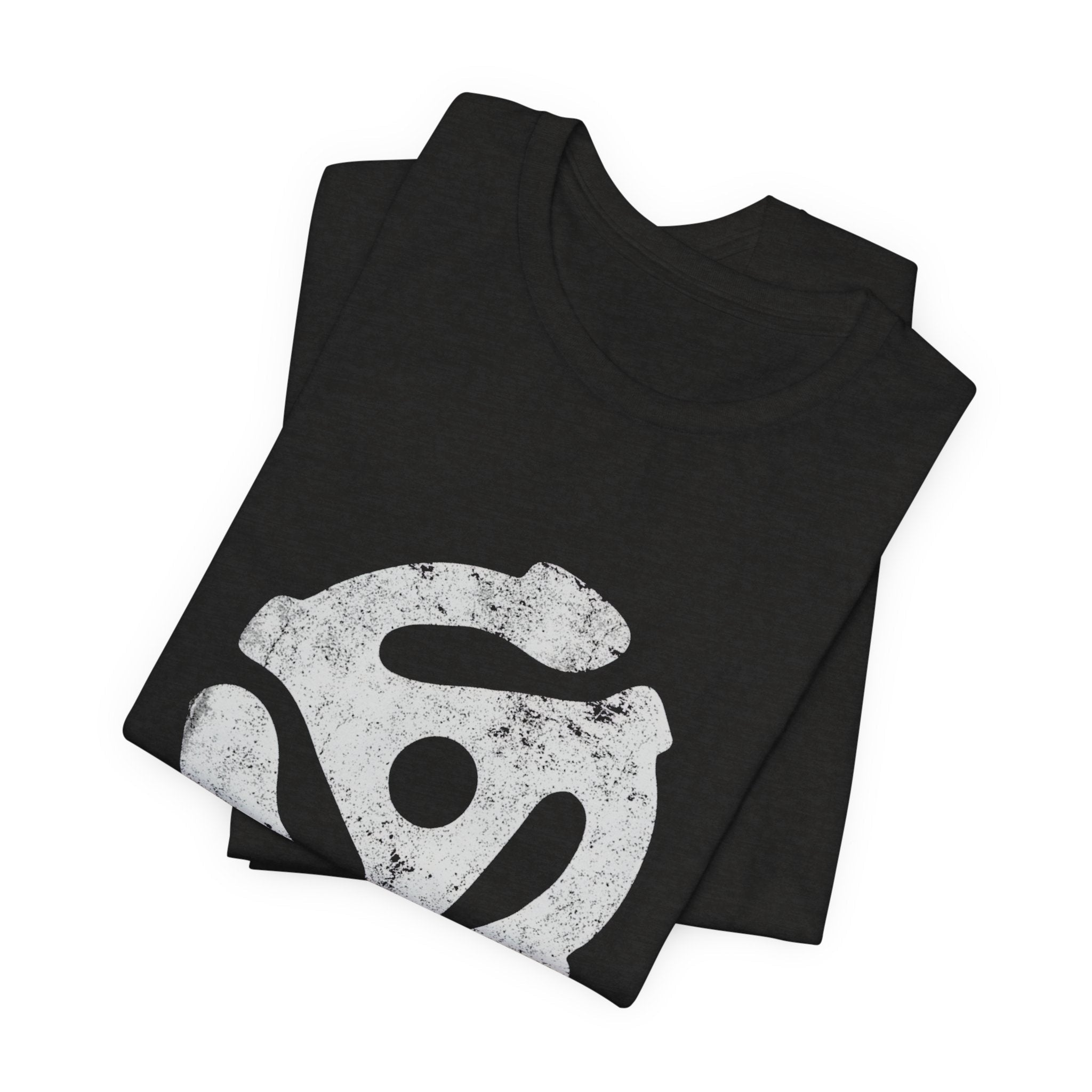 POP Culture Classics 45 RPM Vinyl Adapter Unisex Jersey Short Sleeve T-Shirt - POPvault