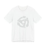 POP Culture Classics 45 RPM Vinyl Adapter Unisex Jersey Short Sleeve T-Shirt - POPvault