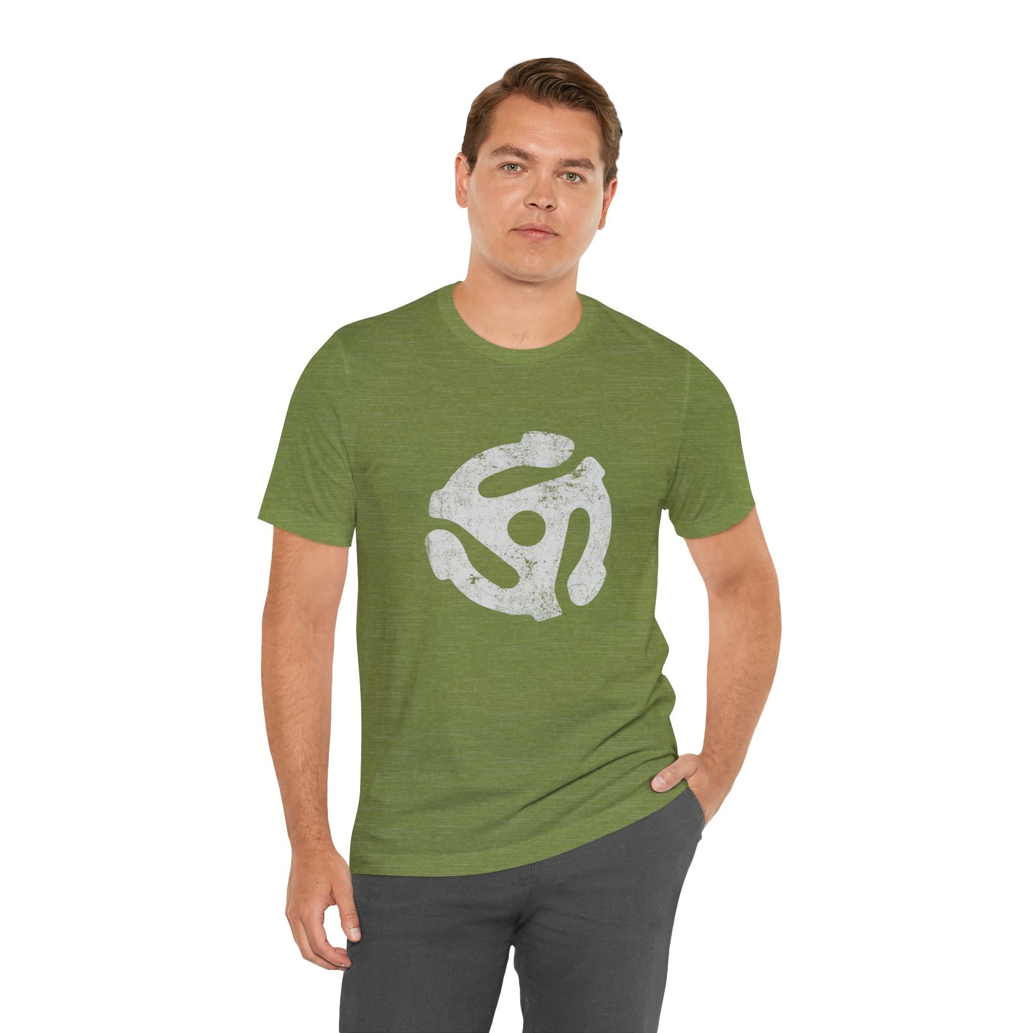 POP Culture Classics 45 RPM Vinyl Adapter Unisex Jersey Short Sleeve T-Shirt - POPvault
