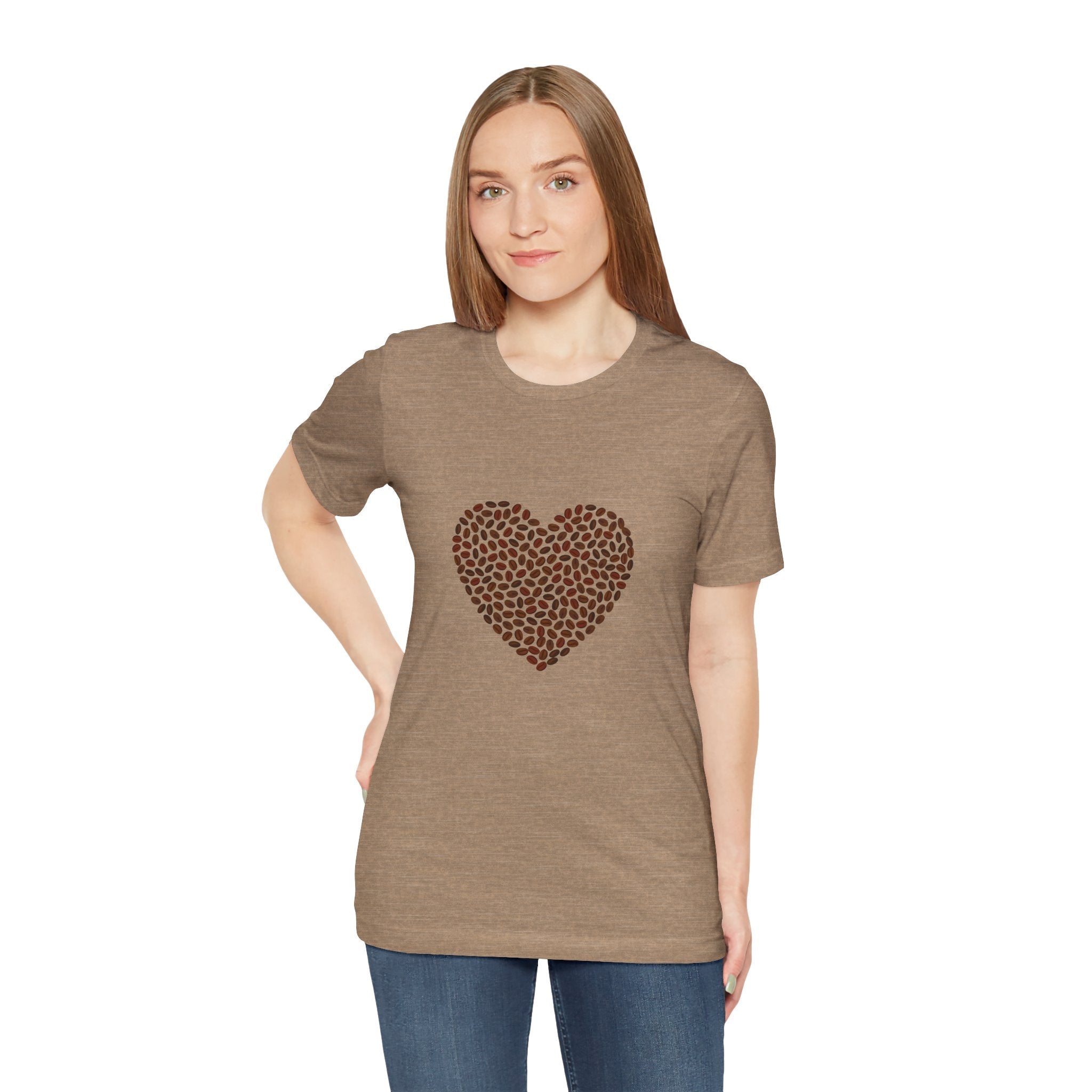 POP Culture Classics Coffee Bean Heart Unisex Jersey Short Sleeve T-Shirt - POPvault