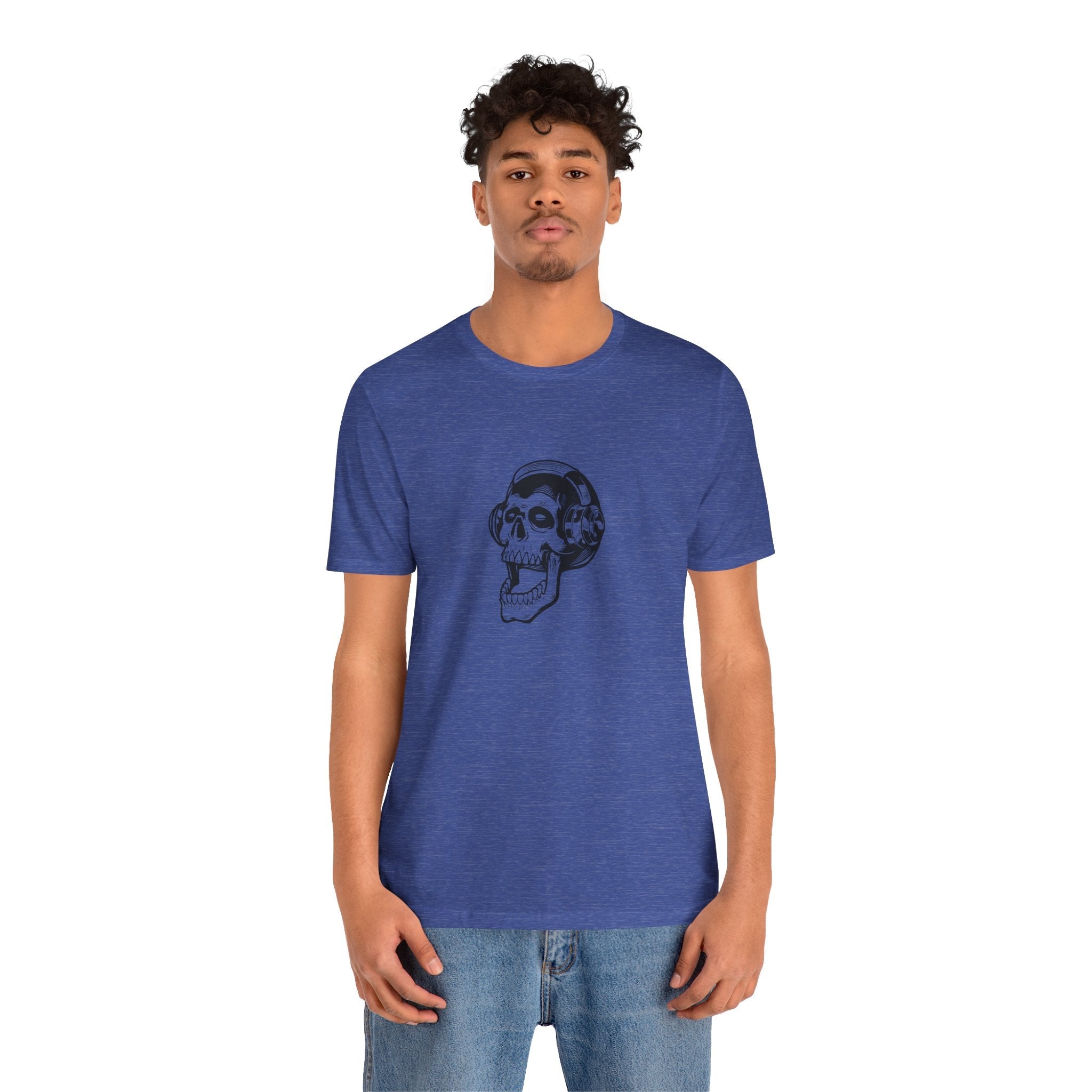 POP Culture Classics Headphones Skull Unisex Jersey Short Sleeve T-Shirt - POPvault