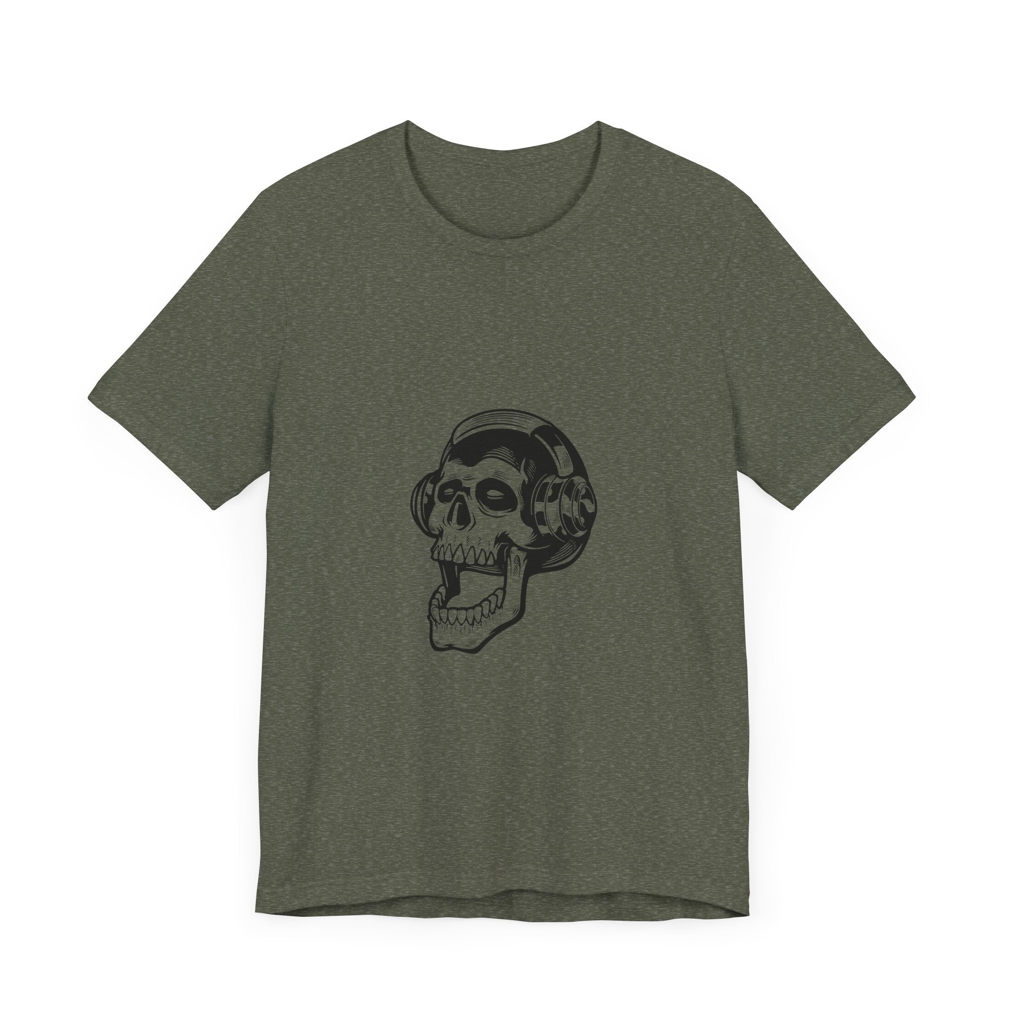 POP Culture Classics Headphones Skull Unisex Jersey Short Sleeve T-Shirt - POPvault