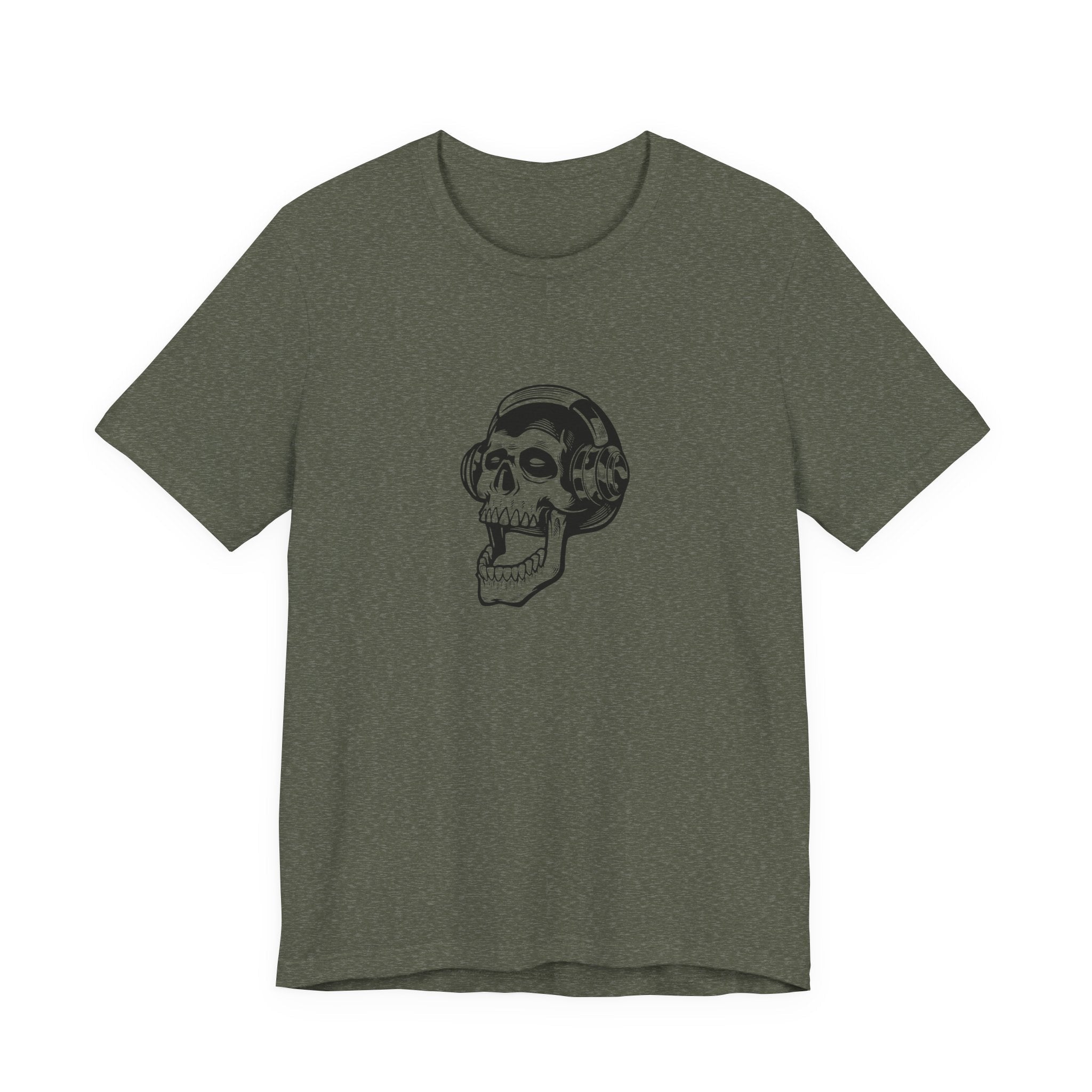 POP Culture Classics Headphones Skull Unisex Jersey Short Sleeve T-Shirt - POPvault