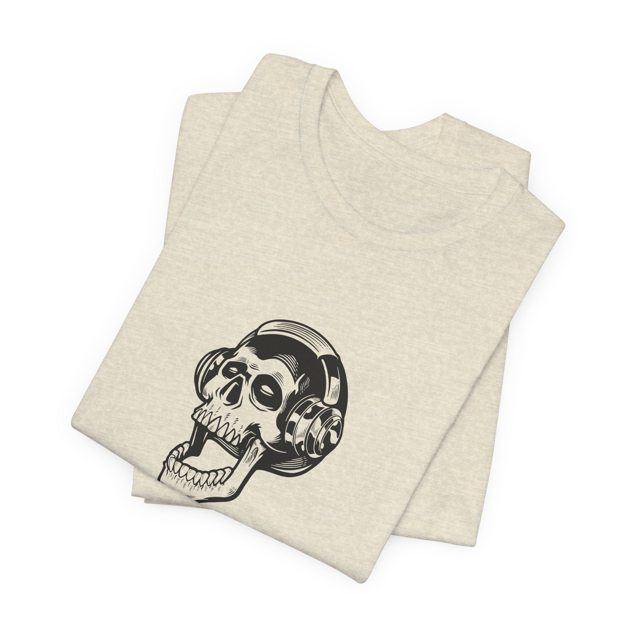 POP Culture Classics Headphones Skull Unisex Jersey Short Sleeve T-Shirt - POPvault