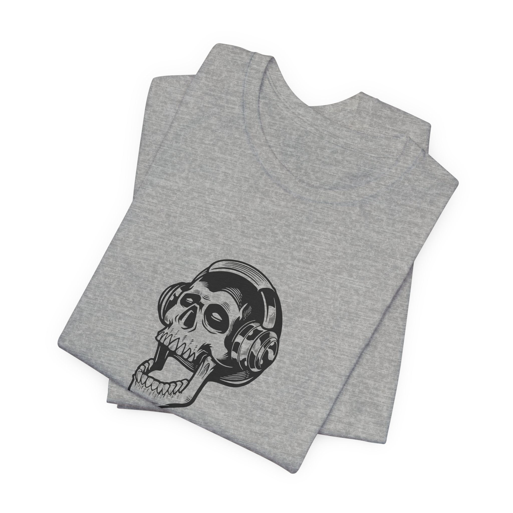 POP Culture Classics Headphones Skull Unisex Jersey Short Sleeve T-Shirt - POPvault