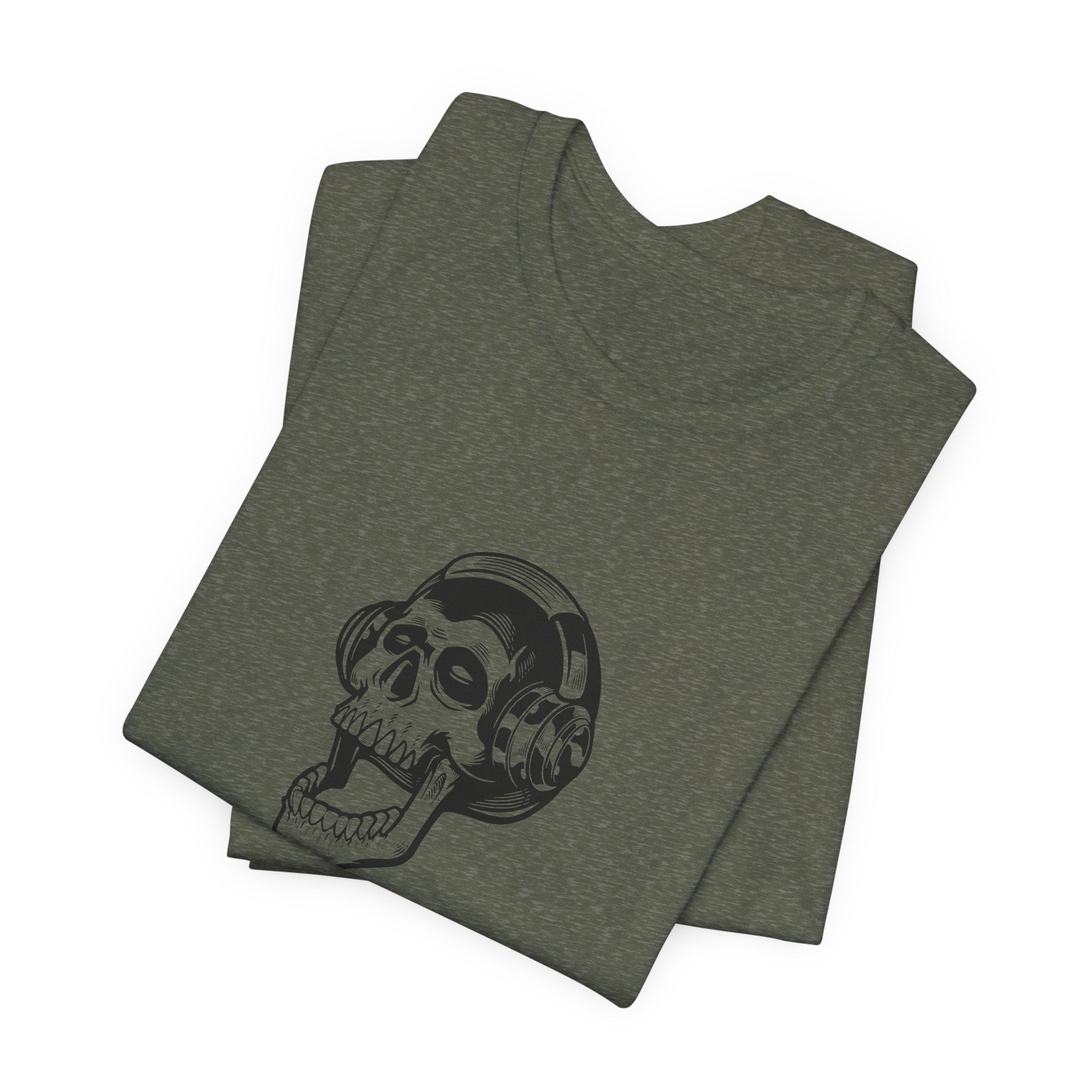 POP Culture Classics Headphones Skull Unisex Jersey Short Sleeve T-Shirt - POPvault