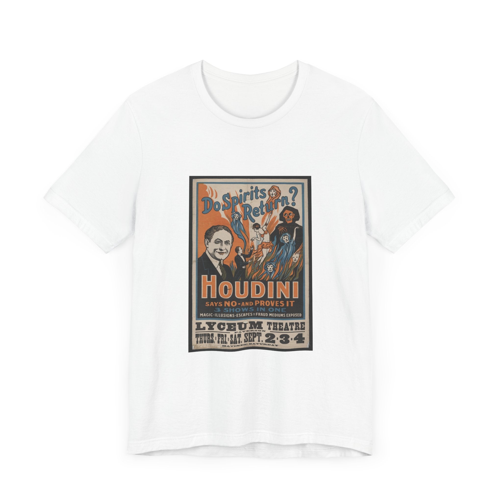 POP Culture Classics Houdini Do Spirits Return Unisex Jersey Short Sleeve T-Shirt - POPvault